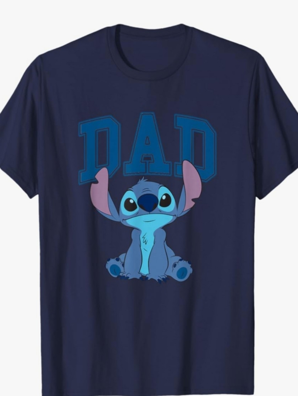 Disney Navy Tee with Blue Stitch and Pink Ear Accents